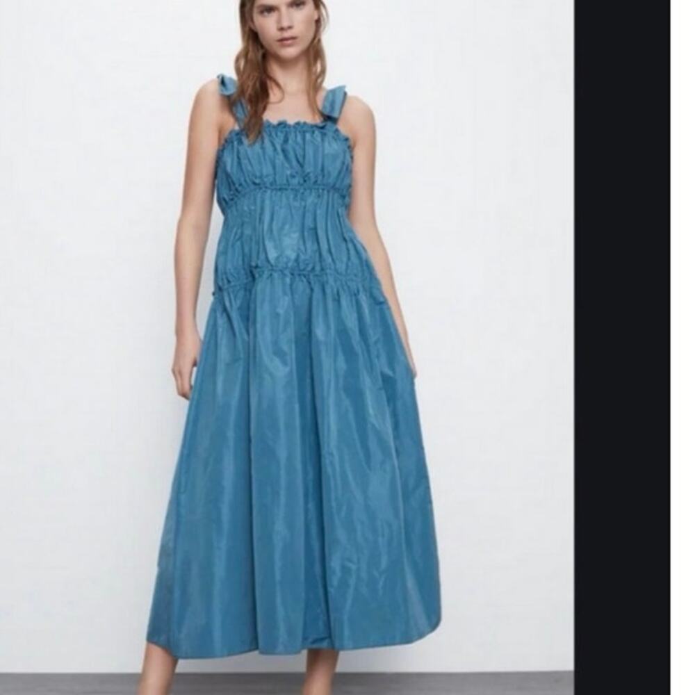 Zara Taffeta Tie Dress XS